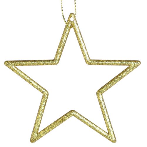 Artikel Decoratieve sterren kerstboomversiering goud glitter 7,5cm 40 st