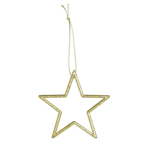 Artikel Decoratieve sterren kerstboomversiering goud glitter 7,5cm 40 st