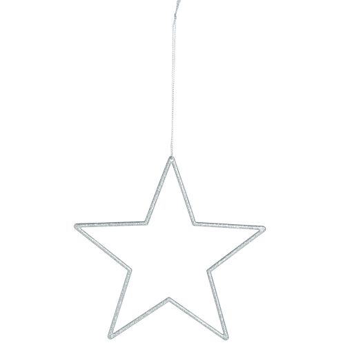 Artikel Decoratieve sterren zilveren kerstboomversiering met glitter 18cm 8 st