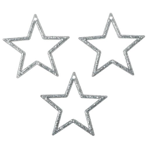 Floristik24 Decoratieve sterren zilveren glitter kerststerren 4,5 cm 120 st