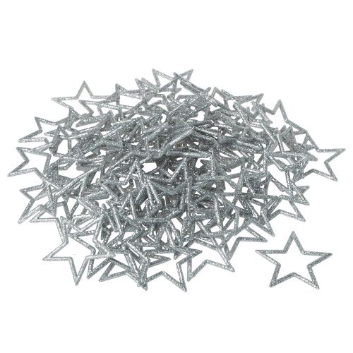 Artikel Decoratieve sterren zilveren glitter kerststerren 4,5 cm 120 st