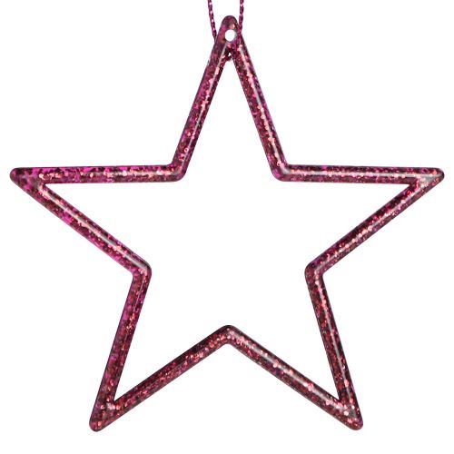 Artikel Decoratieve kerststerren om op te hangen Berry Glitter 7,5 cm 40 st