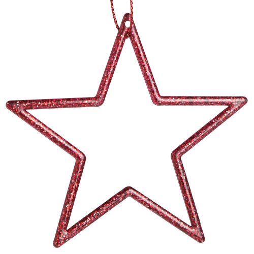 Artikel Decoratieve sterren kerststerren om op te hangen rood 7,5cm 40 st