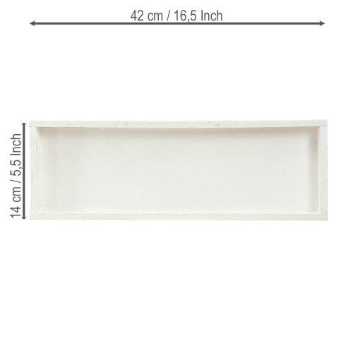 Artikel Decoratief dienblad langwerpig houten dienblad wit shabby 42×14×3cm 3st