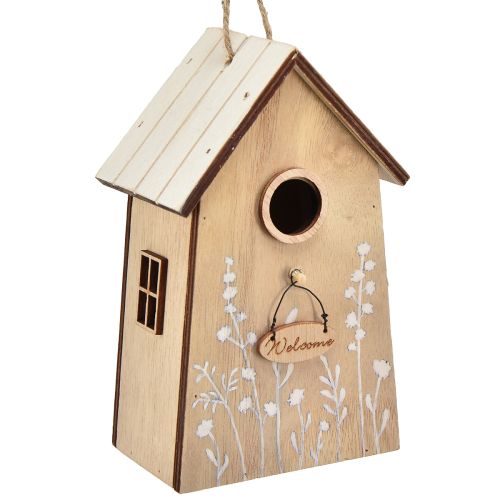 Decoratie voor het ophangen van vogelhuis wit naturel 14,5cm 2 st