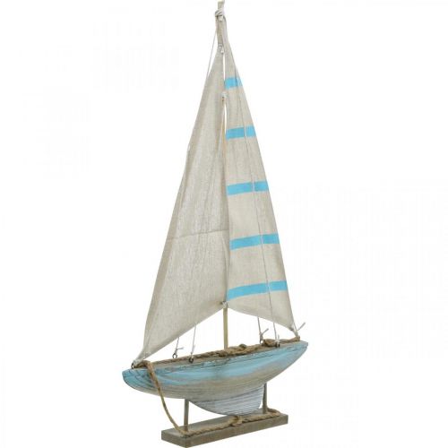 bal langzaam collegegeld Floristik24.nl Deco zeilboot hout blauw-wit maritiem tafeldecoratie H54.5cm  - goedkoop online kopen