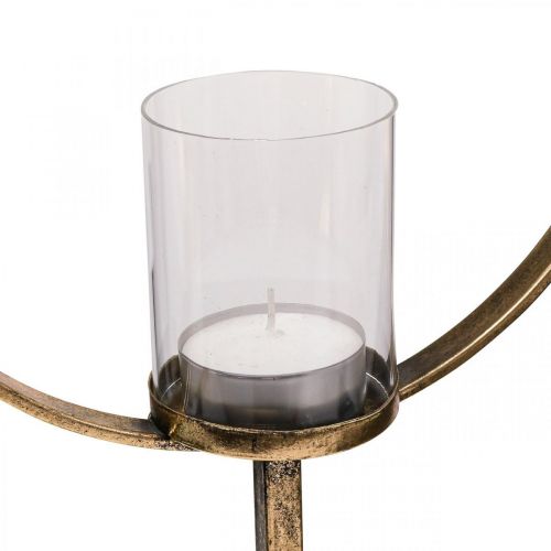 Floristik24 Decoratie Lantaarn Metalen Kandelaar Goud Glas Ø28cm