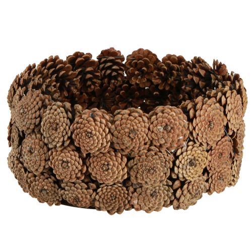 Floristik24 Decoratieve schaal dennenappels in naturel bruin Ø35cm H15cm