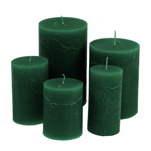 Kiezelsteen Normaal gesproken Bevestigen aan Floristik24.nl Gekleurde kaarsen donkergroen van verschillende grootte -  goedkoop online kopen