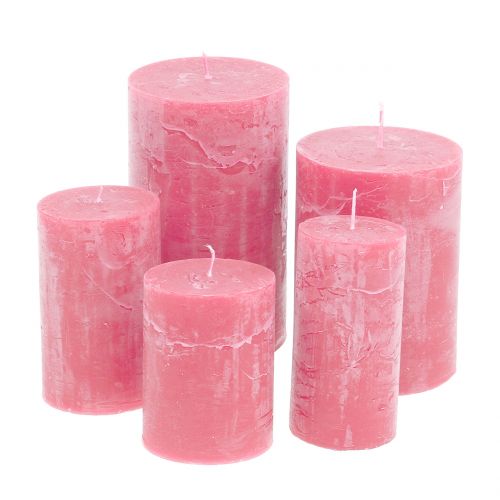 Floristik24.nl Gekleurde kaarsen roze verschillende maten - online kopen