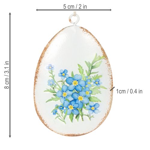 Artikel Paaseieren met lentebloemen, ideaal voor paasboeketten of als vensterdecoratie, 8 cm, 8 stuks