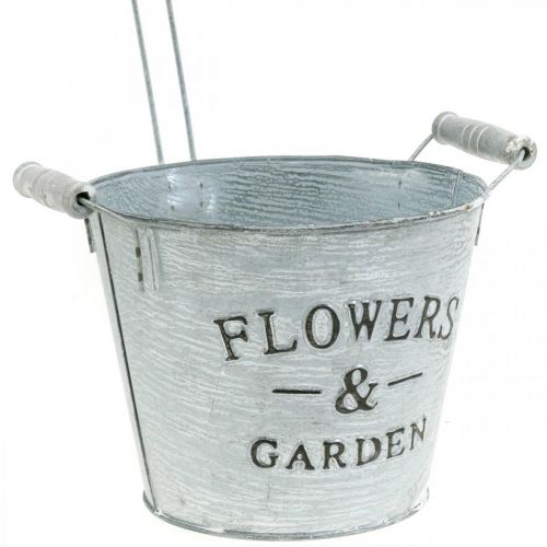 Artikel Decoratieve plantenpot, emmer met pot, plantenpot, metalen emmer H38cm Ø16,5cm/Ø7cm