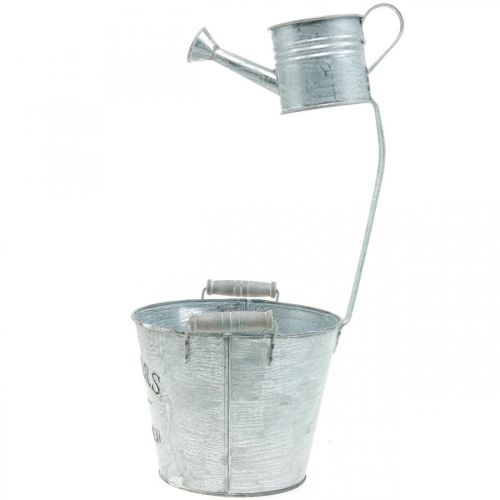 Artikel Decoratieve plantenpot, emmer met pot, plantenpot, metalen emmer H38cm Ø16,5cm/Ø7cm