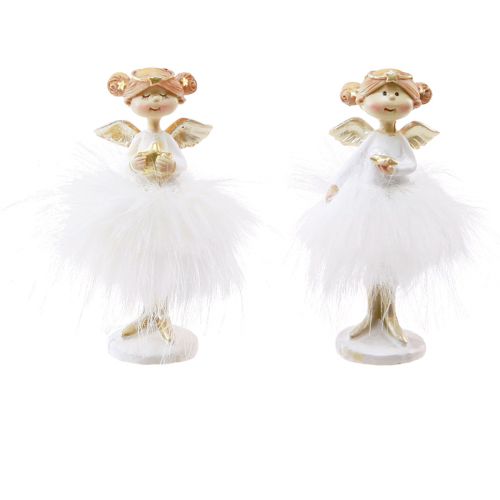 Floristik24 Engel decoratieve kerstfiguren in witgoud H10,5cm 2st