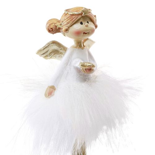 Artikel Engel decoratieve kerstfiguren in witgoud H10,5cm 2st