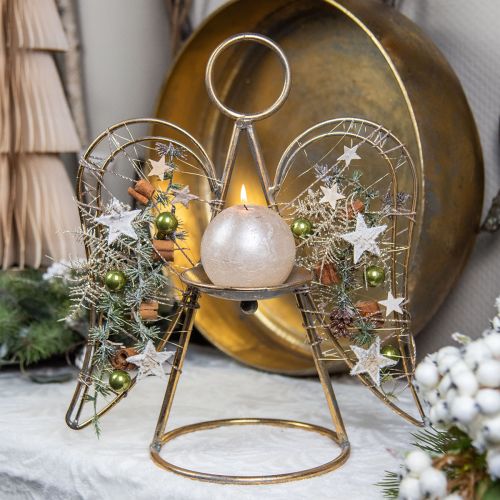 Floristik24 Engel decoratie metalen engel tafeldecoratie Kerstmis 33×18×37,5cm