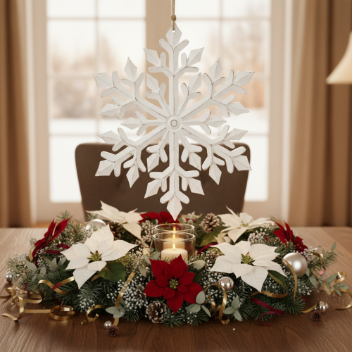 Artikel Grote decoratieve sneeuwvlok, hangende decoratie, 30 cm