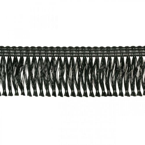 Artikel Franje lint, cordonet trim, Leonean franjes zwart B4cm L25m