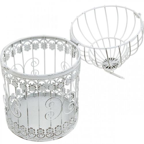 Floristik24 Lentedecoratie, vogelkooi om op te hangen, metalen decoratie, vintage, bruiloftsdecoratie 28.5cm