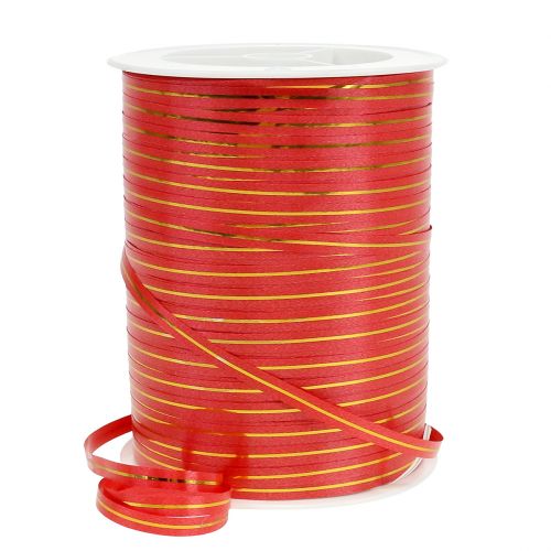 Artikel Cadeaulint rood met gouden strepen 4,8mm 250m