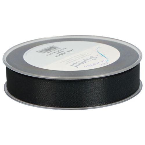 Artikel Cadeaulint zwart rouwbloemen decoratief lint 25mm 50m