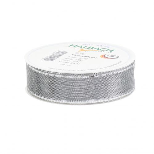 Artikel Cadeau lint zilveren strepen 25mm 25m