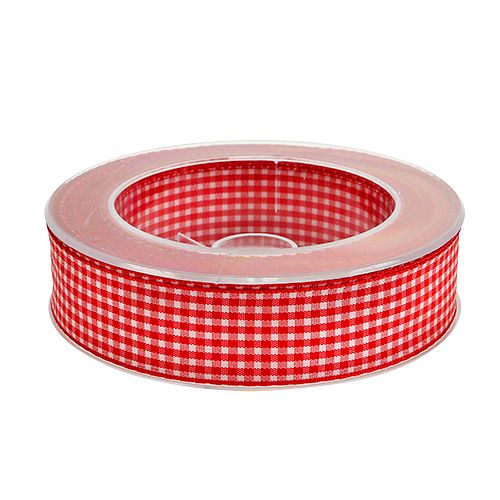 Artikel Geschenklint ruit rood-wit 25mm 20m