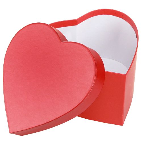 Geschenkdoos hart papieren decoratie rood 14×14,5cm H9cm 3st