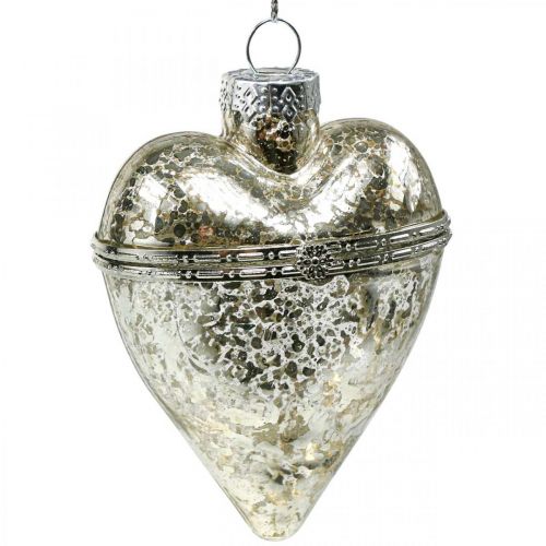 Floristik24 Kerstboom ornamenten hart deco glazen hart om te vullen antiek 7cm