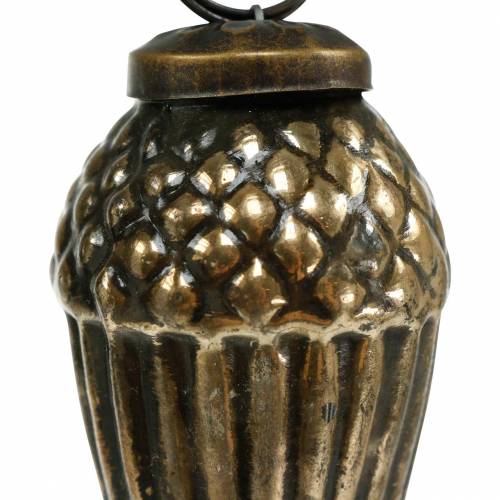 Floristik24 Kerstboomversiering glas eikels om op te hangen bruin, goud 6cm 3st