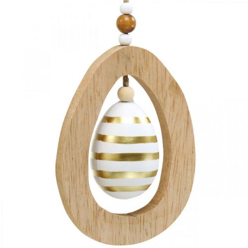 Artikel Paasei om op te hangen met patroon eieren Paasdecoratie H12cm 3st