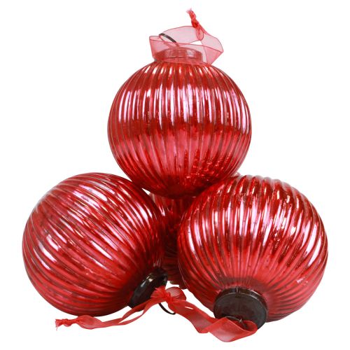 Floristik24 Kerstballen glazen kerstboomballen rood Ø10cm 4st