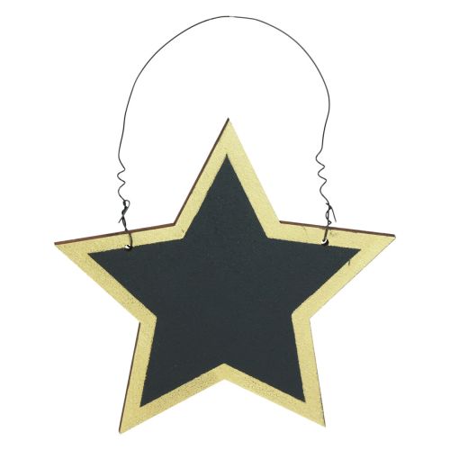 Artikel Houten sterren zwart goud decoratieve hangers Kerst Ø15cm 8st