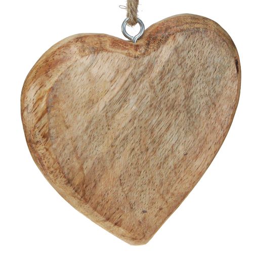 Houten hart natuurlijke decoratieve harten om hout op te hangen 10cm 8 st