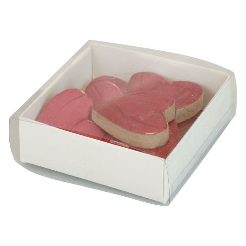 Artikel Houten harten decoratieve harten roze glanzend strooidecoratie 4,5 cm 8 st