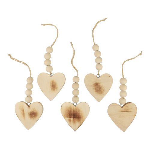 Floristik24 Houten harten decoratieve hanger houten decoratieve harten gebrand 8cm 6st