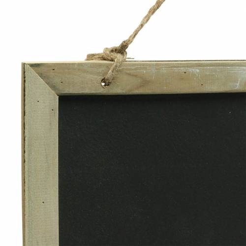 Artikel Leisteen met houten rand om op te hangen naturel 30x15cm 5st