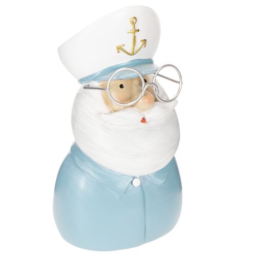 Artikel Kapiteinfiguur, maritieme decoratie met bril en hoed, 16 cm
