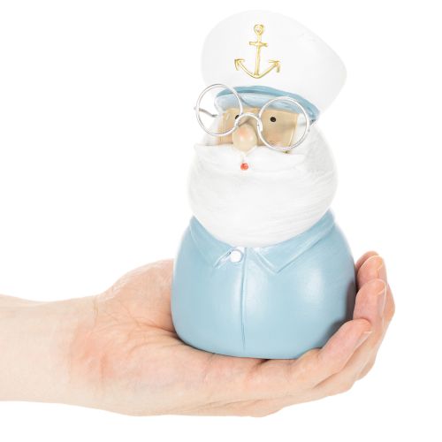 Artikel Kapiteinfiguur, maritieme decoratie met bril en hoed, 16 cm