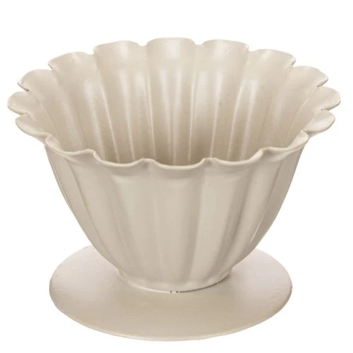 Artikel Kom, beker, bloemkelk, crèmekleurige decoratie, 9 cm