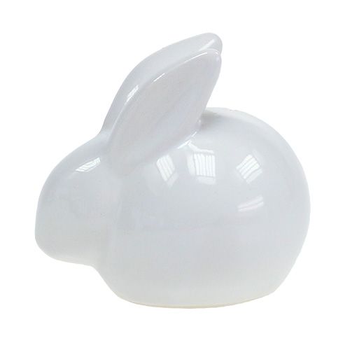 Floristik24 Keramiek konijn wit 8.5cm 4st