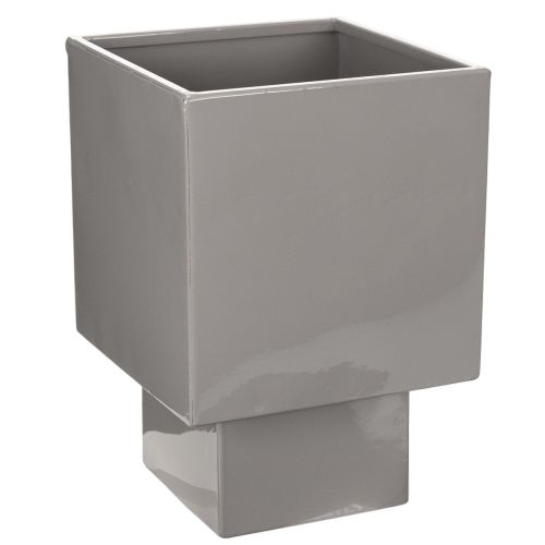 Artikel Grijze kubusvormige plantenbak met voet voor moderne decoratie, 22 cm