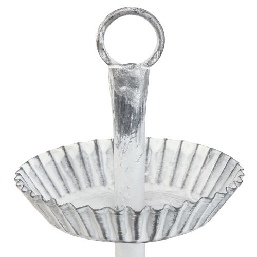 Floristik24 Taartplateau Shabby Chic metaal wit 2 lagen Ø16,5cm