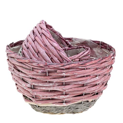 Artikel Mand rond set van 3 Ø14cm - 24cm roze, naturel