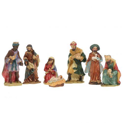 Kerststalfiguren handbeschilderd 2cm - 9cm 7st