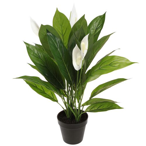 Kunstpotplant Enkelblad Peace Lily Groen Wit 55cm