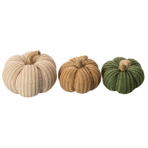Artikel Decoratieve gebreide pompoenen, herfstdecoratie, 10 cm, 6 stuks
