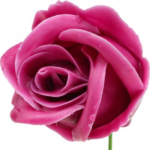Artikel Kunstrozen fuchsia wasrozen decoratieve rozen was Ø6cm 18st