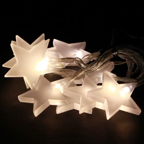 Floristik24 LED-lichtketting sterren met timer 10 LED warm wit 90cm