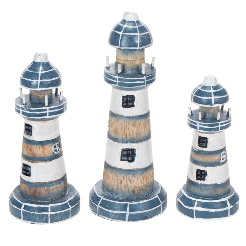 Artikel Vuurtoren Decoraties in maritieme stijl voor woonkamer en terras – set van 3 stuks 20 cm